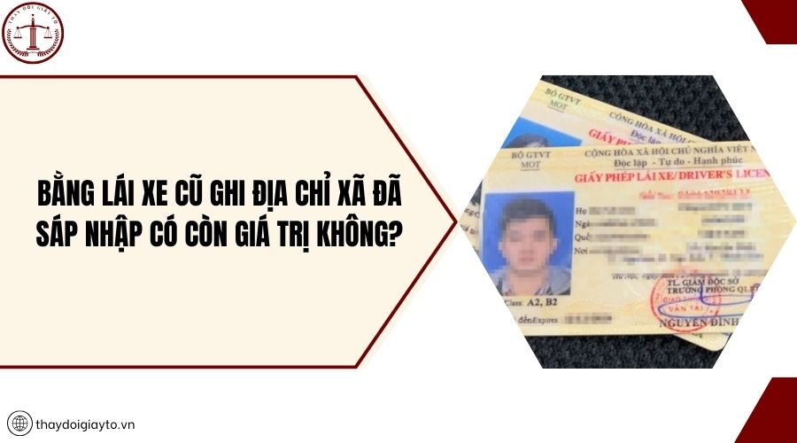 Bằng lái xe cũ ghi địa chỉ xã đã sáp nhập có còn giá trị không?