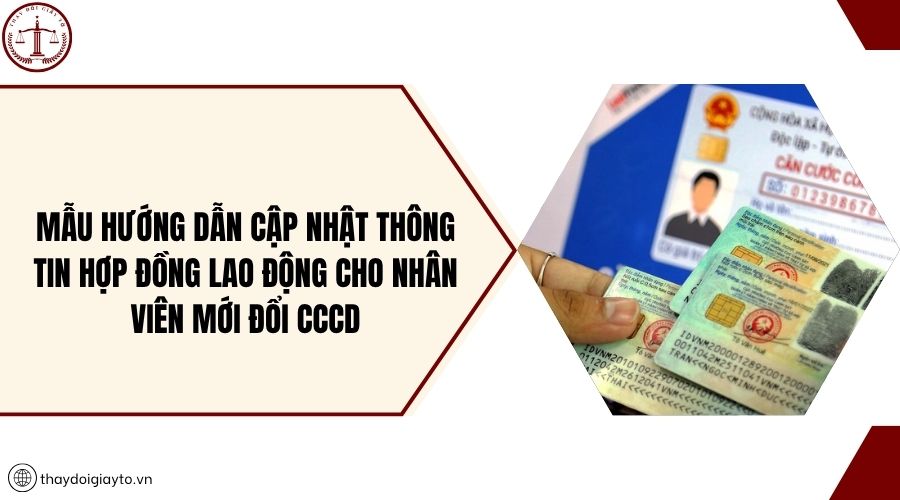 Mẫu hướng dẫn cập nhật thông tin hợp đồng lao động cho nhân viên mới đổi CCCD